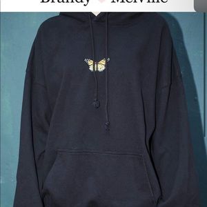 Brandy Melville black Christy butterfly hoodie
